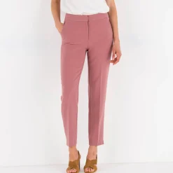 Broek<Blancheporte 7/8-broek in slimmodel, effen rozenhout