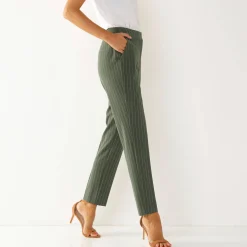 Broek<Blancheporte 7/8-broek in slimmodel, strepenprint kaki