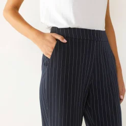 Broek<Blancheporte 7/8-broek in slimmodel, strepenprint marine
