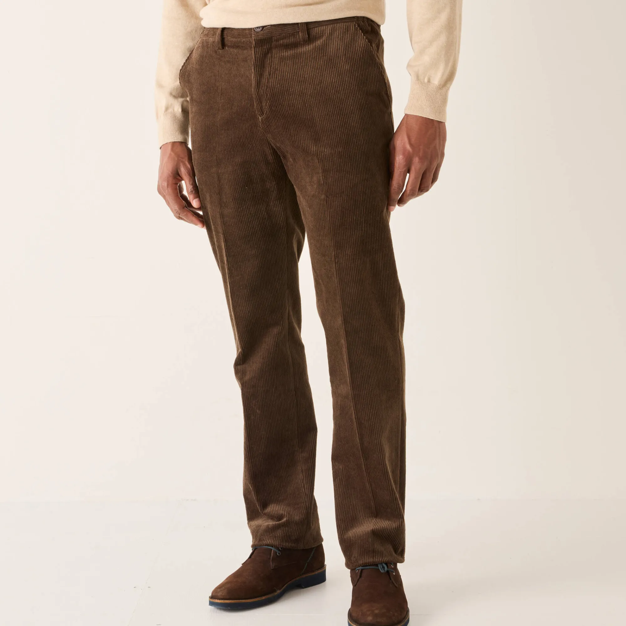 Broek<Blancheporte Broek in velours met elastische taille zonder bandplooien kastanje