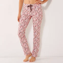 Pyjama<Blancheporte Broek met bloemenprint - katoenjersey roze