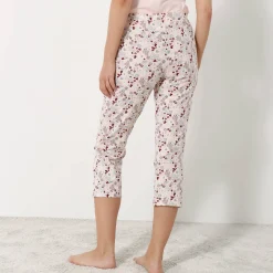 Pyjama<Blancheporte 3/4-broek met bloemenprint - katoenjersey roze