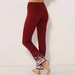 Pyjama<Blancheporte Broek met bloemenprint onderaan - katoenjersey kersenrood