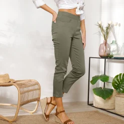 Broek<Blancheporte 3/4-broek met elastische taille kaki