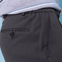 Feestoutfits Heren|Broek<Blancheporte Broek met elastische tailleband en bandplooien - polyester antracietgrijs