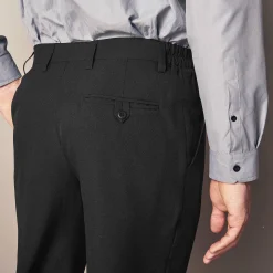 Feestoutfits Heren|Broek<Blancheporte Broek met elastische tailleband en bandplooien - polyester zwart