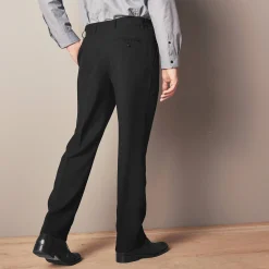 Feestoutfits Heren|Broek<Blancheporte Broek met elastische tailleband en bandplooien - polyester zwart