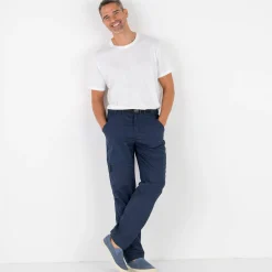 Broek<Blancheporte Broek met 3/4-elastische tailleband + bijpassende ceintuur marineblauw