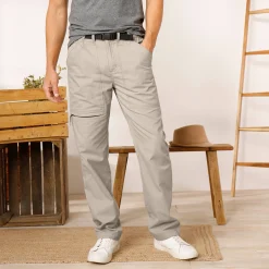 Broek<Blancheporte Broek met 3/4-elastische tailleband + bijpassende ceintuur zandkleur