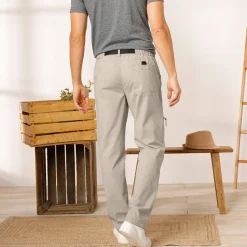 Broek<Blancheporte Broek met 3/4-elastische tailleband + bijpassende ceintuur zandkleur