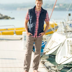 Broek<Blancheporte Broek met 3/4-elastische tailleband + bijpassende ceintuur donkerbeige