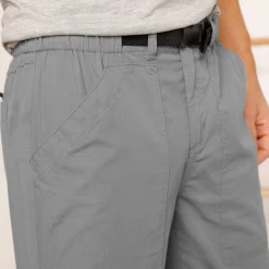 Broek<Blancheporte Broek met 3/4-elastische tailleband + bijpassende ceintuur staalgrijs