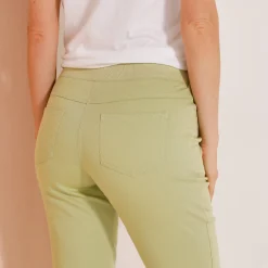 Broek<Blancheporte 3/4-broek met elastische taille lindegroen