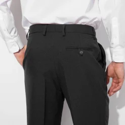 Feestoutfits Heren|Broek<Blancheporte Broek met elastische taille en bandplooien - polyester/wol antracietgrijs