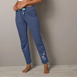 Pyjama<Blancheporte Broek met geplaatste landelijke print - katoenjersey leiblauw