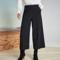 Broek<Blancheporte Broek met hoge taille, broekrokeffect zwart