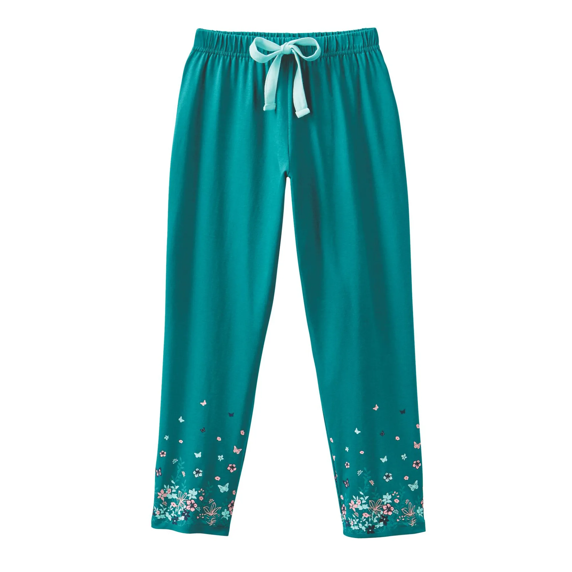 Pyjama<Blancheporte 3/4-broek met landelijke print onderaan - katoenjersey smaragd