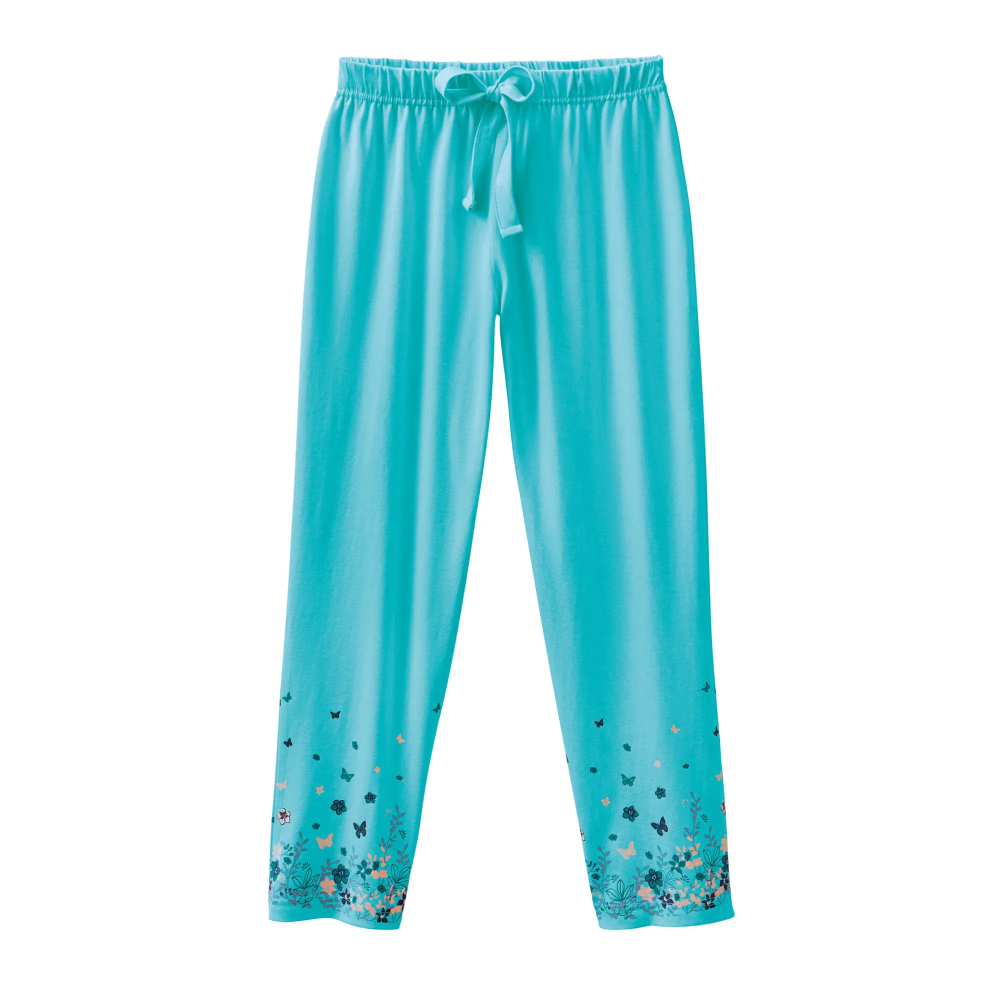 Pyjama<Blancheporte 3/4-broek met landelijke print onderaan - katoenjersey aqua