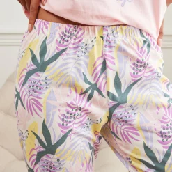 Pyjama<Blancheporte Broek met "Nature Sauvage" print ecru / parma