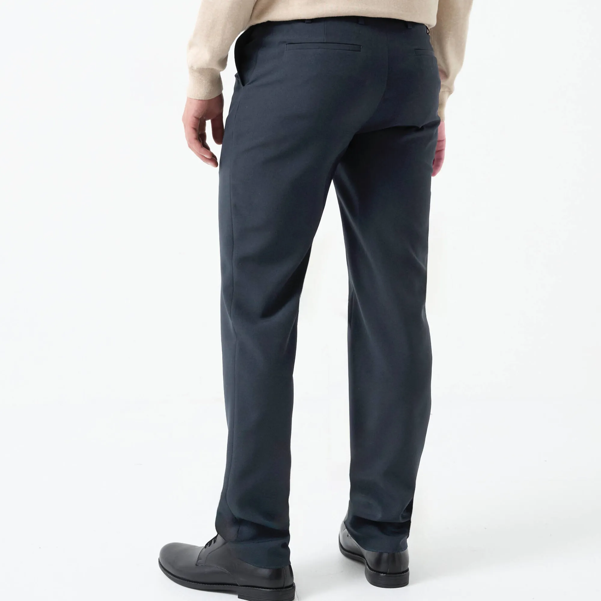 Feestoutfits Heren|Broek<Blancheporte Broek met onzichtbare, verstelbare tailleband - polyester marine
