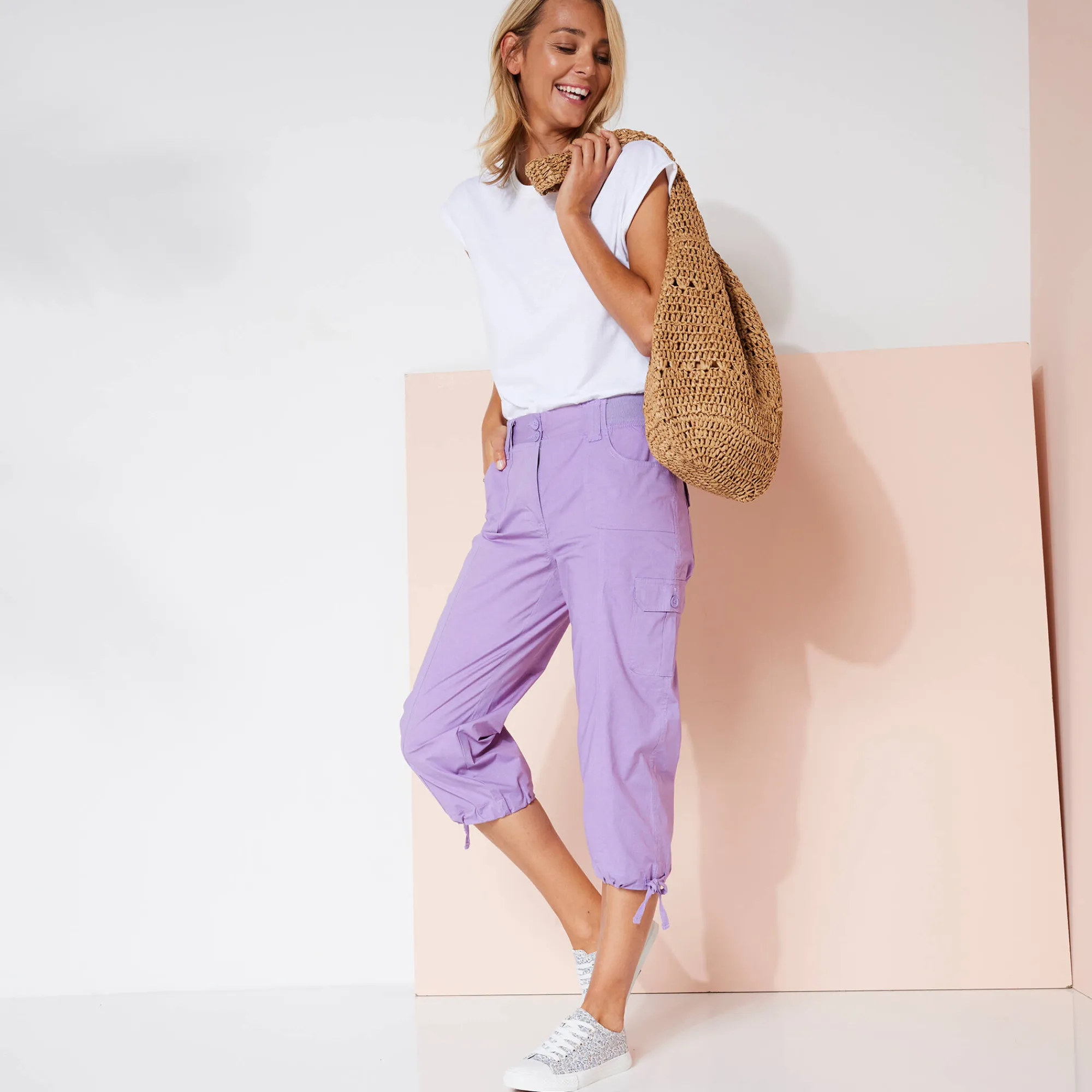 Broek<Blancheporte 7/8-broek met tailleband in tricot parma