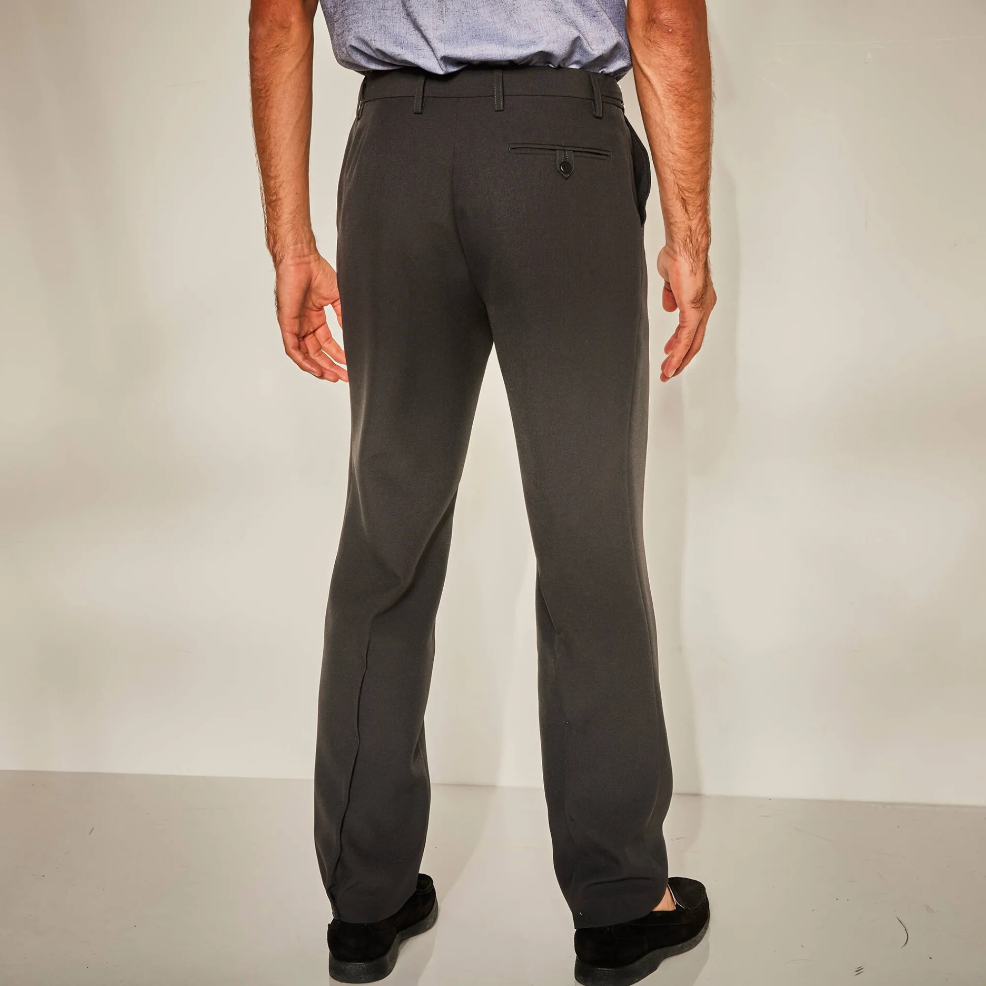 Feestoutfits Heren|Broek<Blancheporte Broek met verstelbare taille zonder bandplooien - polyester zwart