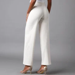 Broek|Jurk<Blancheporte Broek met wijde pijpen en stretch, elastische tailleband ecru