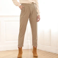 Broek<Blancheporte 7/8-broek, velours taupe