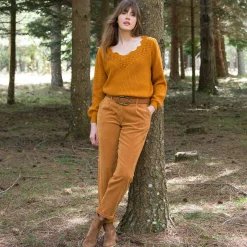 Broek<Blancheporte 7/8-broek, velours honing