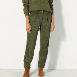 Broek<Blancheporte 7/8-broek, velours kaki
