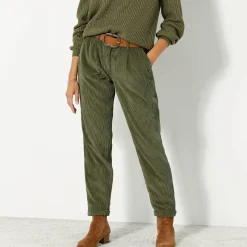 Broek<Blancheporte 7/8-broek, velours kaki
