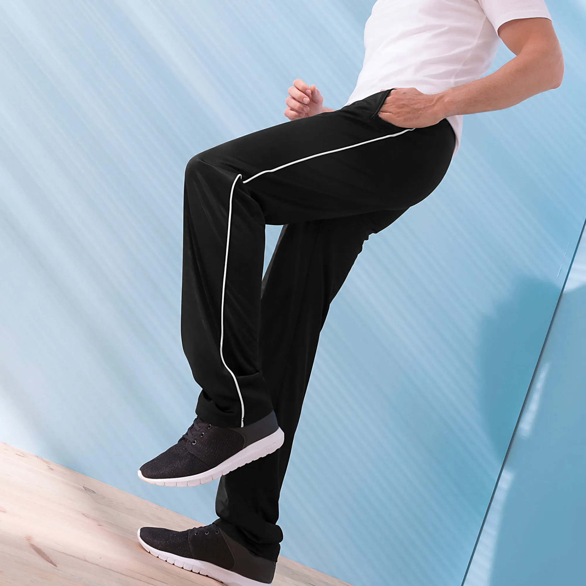 Broek<Blancheporte Broek voor sport en vrije tijd - set van 3 marine + zwart + grijs