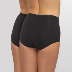 Slip En Shorty<Playtex Broekje in biologisch katoen, maximodel - set van 2 zwart