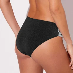 Feestelijke Lingerie|Slip En Shorty<Confidence Lingerie Broekje in glanstricot en geborduurde tule Calenca zwart