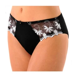 Feestelijke Lingerie|Slip En Shorty<Confidence Lingerie Broekje in glanstricot en geborduurde tule Calenca zwart
