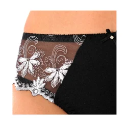 Feestelijke Lingerie|Slip En Shorty<Confidence Lingerie Broekje in glanstricot en geborduurde tule Calenca zwart