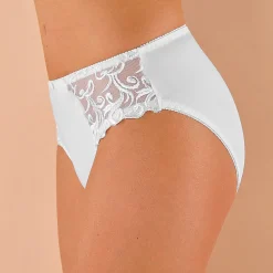 Slip En Shorty<Confidence Lingerie Broekje in microvezel en geborduurde tule Sienne - set van 2 taupe + wit