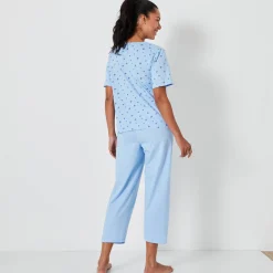 Pyjama<Blancheporte Caprama met bloemenprint gletsjerblauw