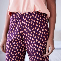 Pyjama<Blancheporte Caprama met dierenhuidprint perzik / aubergine