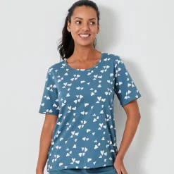 Pyjama<Blancheporte Caprama met hartjesprint smaragd / wit