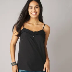 Bloes En Tuniek<Blancheporte Caraco met kant en smalle bandjes zwart / zwart