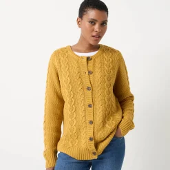 Trui En Vest<Blancheporte Cardigan in kabeltricot kerrie