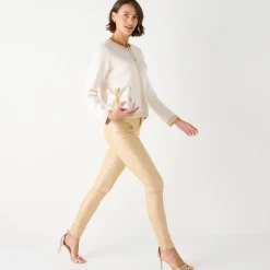 Feestoutfits Dames|Trui En Vest<Blancheporte Cardigan met goudkleurige knopen, glanzende details ecru