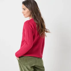 Trui En Vest<Blancheporte Cardigan met parelknopen en mohairtouch framboos
