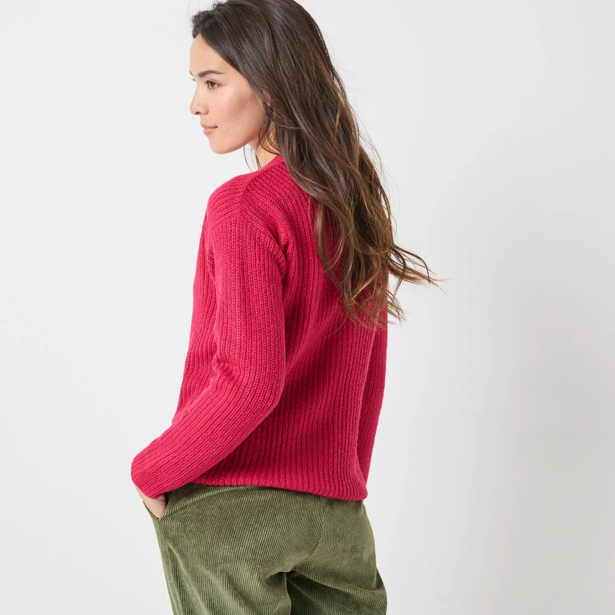 Trui En Vest<Blancheporte Cardigan met parelknopen en mohairtouch framboos