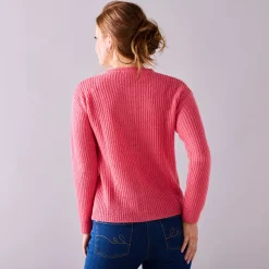 Trui En Vest<Blancheporte Cardigan met parelknopen en mohairtouch blushroze
