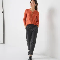 Trui En Vest<Blancheporte Cardigan met rits paprika