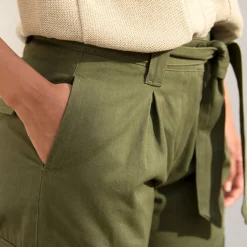 Broek<Blancheporte Cargobroek in chino model, hoge taille bronskleur