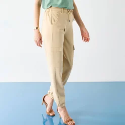 Broek<Blancheporte Cargobroek, milanotricot zandkleur