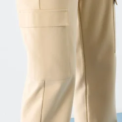 Broek<Blancheporte Cargobroek, milanotricot zandkleur